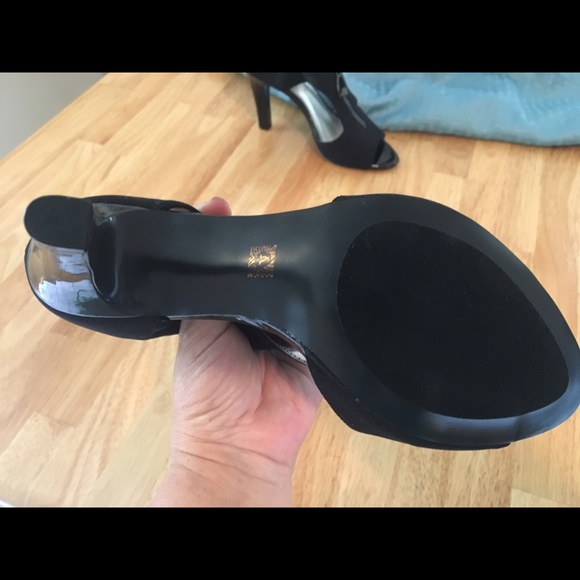 👗 Anne Klein black open toe heels 7.5 NWOT - Picture 3 of 3